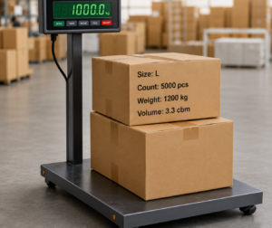 Quantity in Units (Size / Counts /Weight /Cbm)